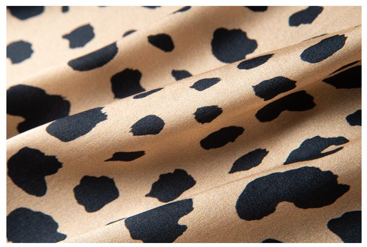 Women's Leopard Print Silk Long Sleeve Shirt - PratSN