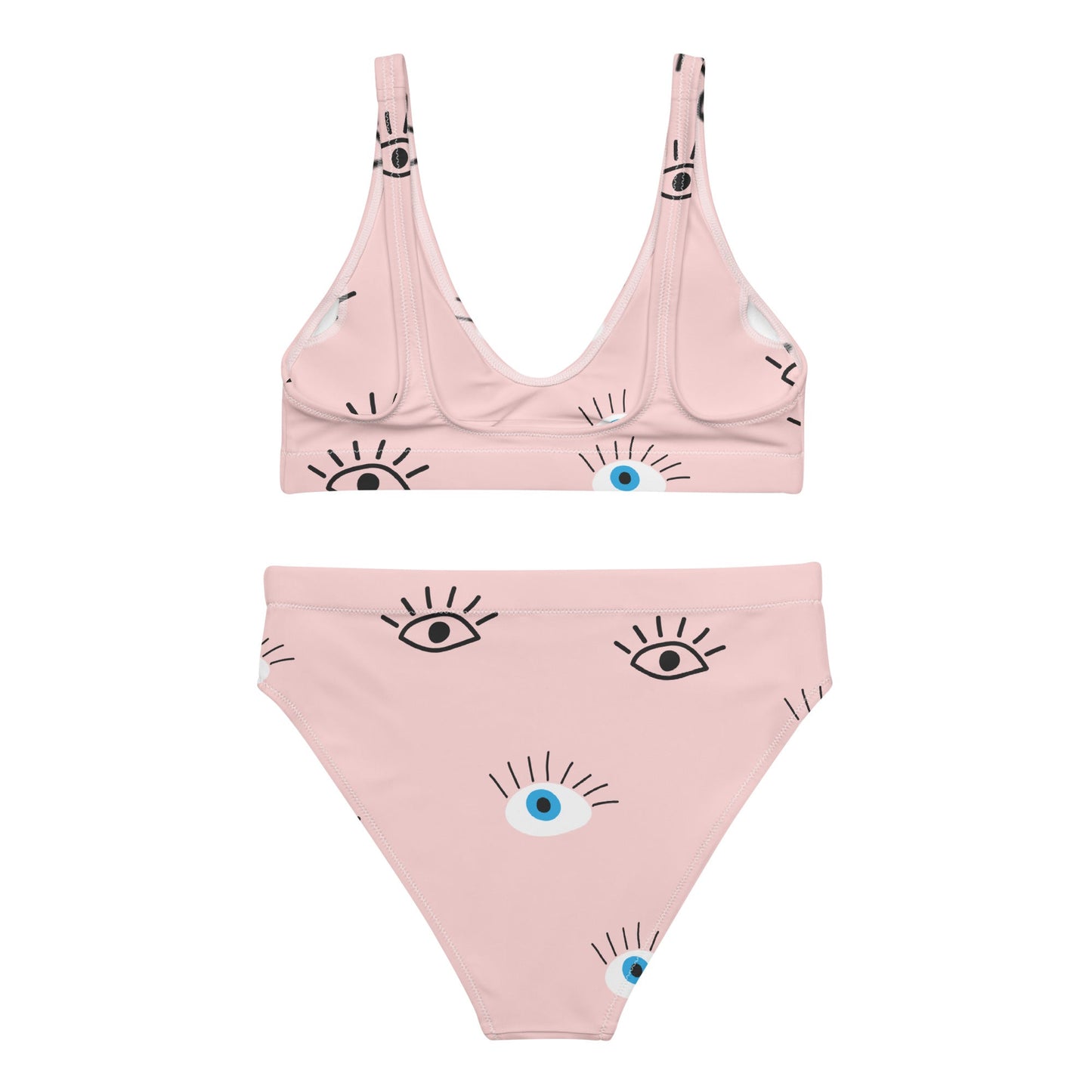 Women's Light Pink Bikini | High - waisted Bikini | Evil Eye Two - piece Swimsuit - PratSN