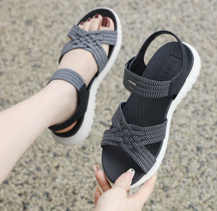 Women's Lightweight Sports Style Comfortable Elastic Plus Size Sandals - PratSN