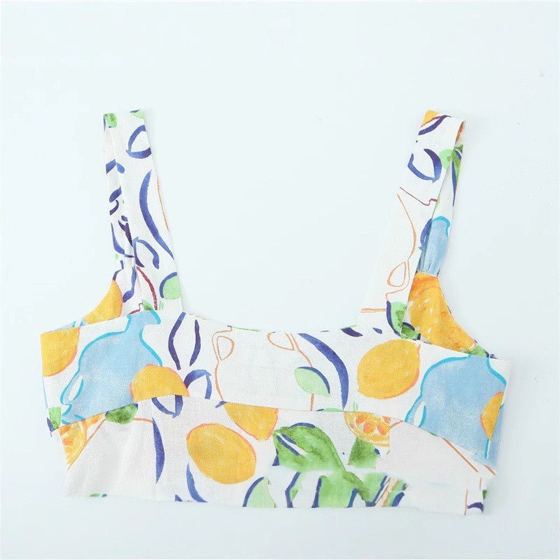 Women's Linen Print Midi Dress - PratSN