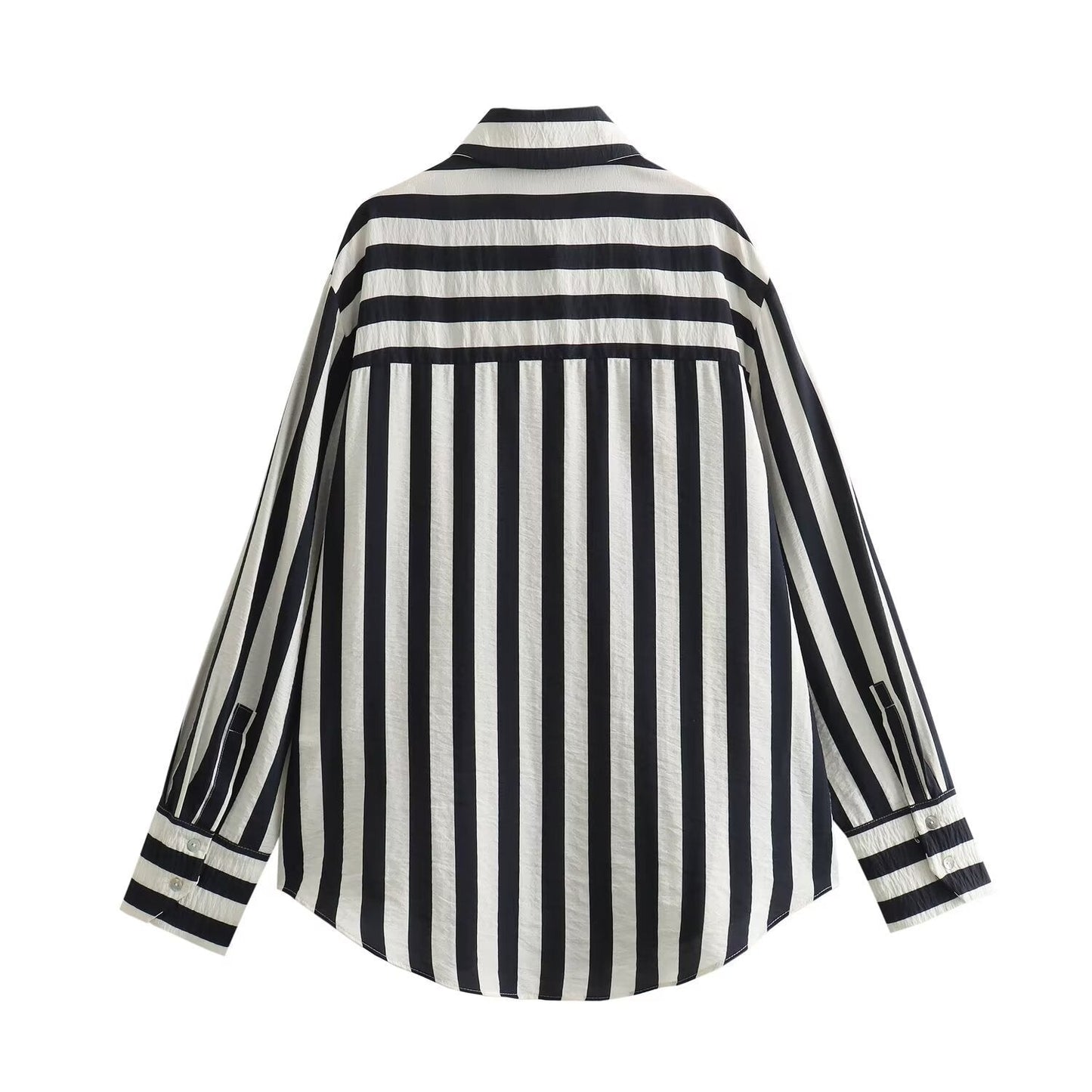 Women's Long Sleeve Loose Casual Striped Shirt - PratSN