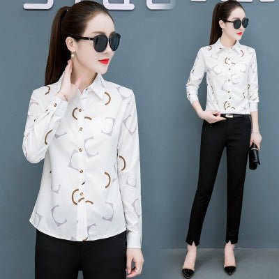 Women's long - sleeved chiffon shirt - PratSN