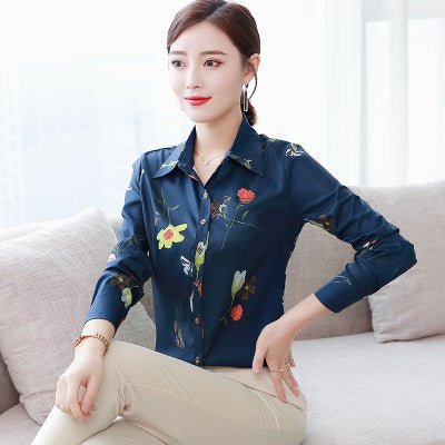 Women's long - sleeved chiffon shirt - PratSN
