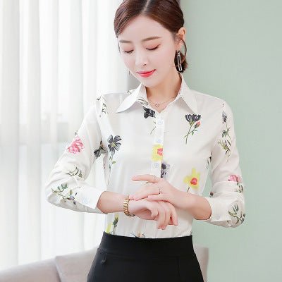 Women's long - sleeved chiffon shirt - PratSN
