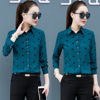 Women's long - sleeved chiffon shirt - PratSN