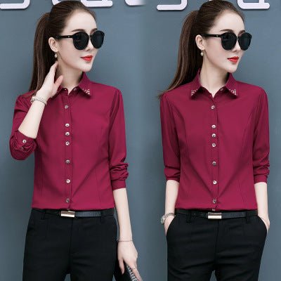 Women's long - sleeved chiffon shirt - PratSN