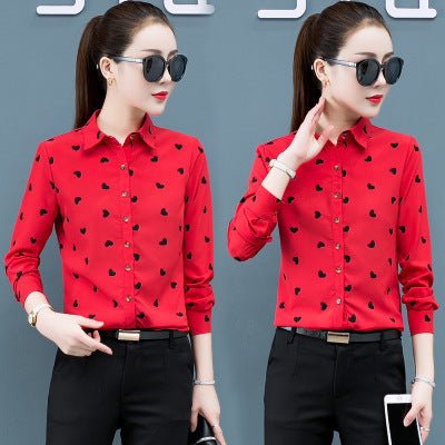 Women's long - sleeved chiffon shirt - PratSN