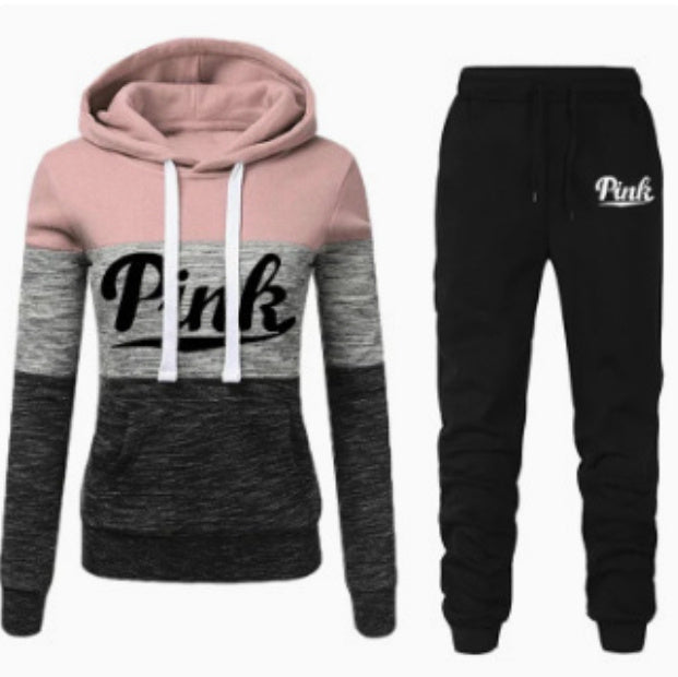 Women's Long - Sleeved Hooded Sweater Suit Women's Top Casual Color Matching - PratSN