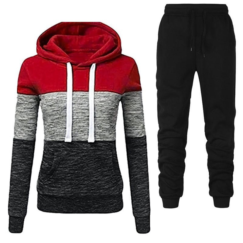Women's Long - Sleeved Hooded Sweater Suit Women's Top Casual Color Matching - PratSN