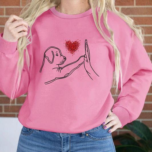 Women's Loose Black Round Neck Sweatshirt Autumn And Winter - PratSN