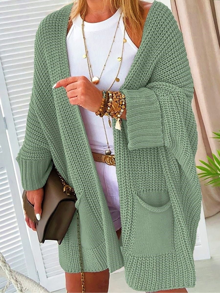 Women's Loose Knitted Sweater Mid - length Coat - PratSN