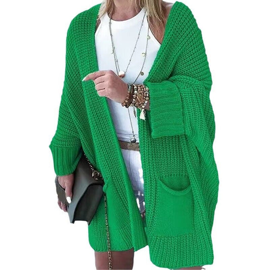Women's Loose Knitted Sweater Mid - length Coat - PratSN