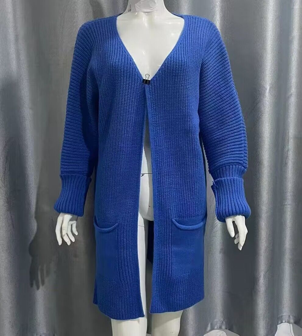 Women's Loose Knitted Sweater Mid - length Coat - PratSN