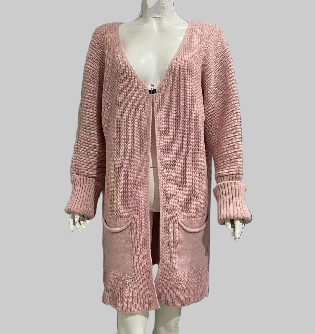 Women's Loose Knitted Sweater Mid - length Coat - PratSN