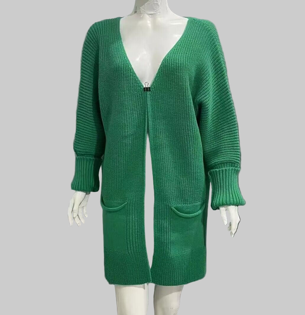 Women's Loose Knitted Sweater Mid - length Coat - PratSN