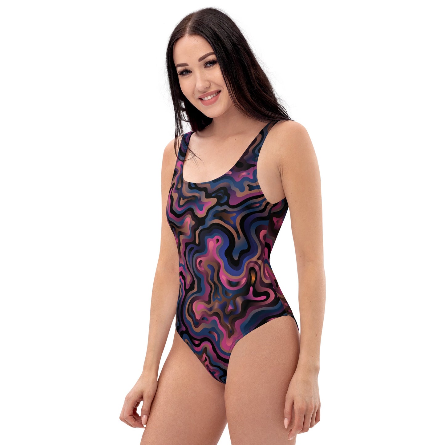 Women's mosaic pattern one - piece swimsuit | Multicolor swimsuits | Beach dress - PratSN