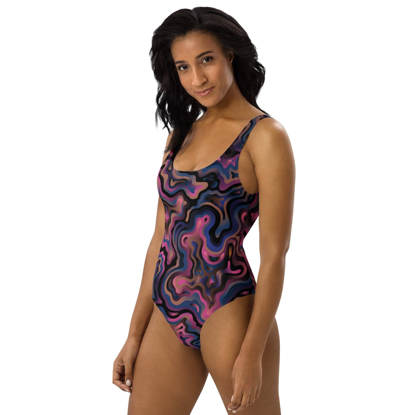 Women's mosaic pattern one - piece swimsuit | Multicolor swimsuits | Beach dress - PratSN