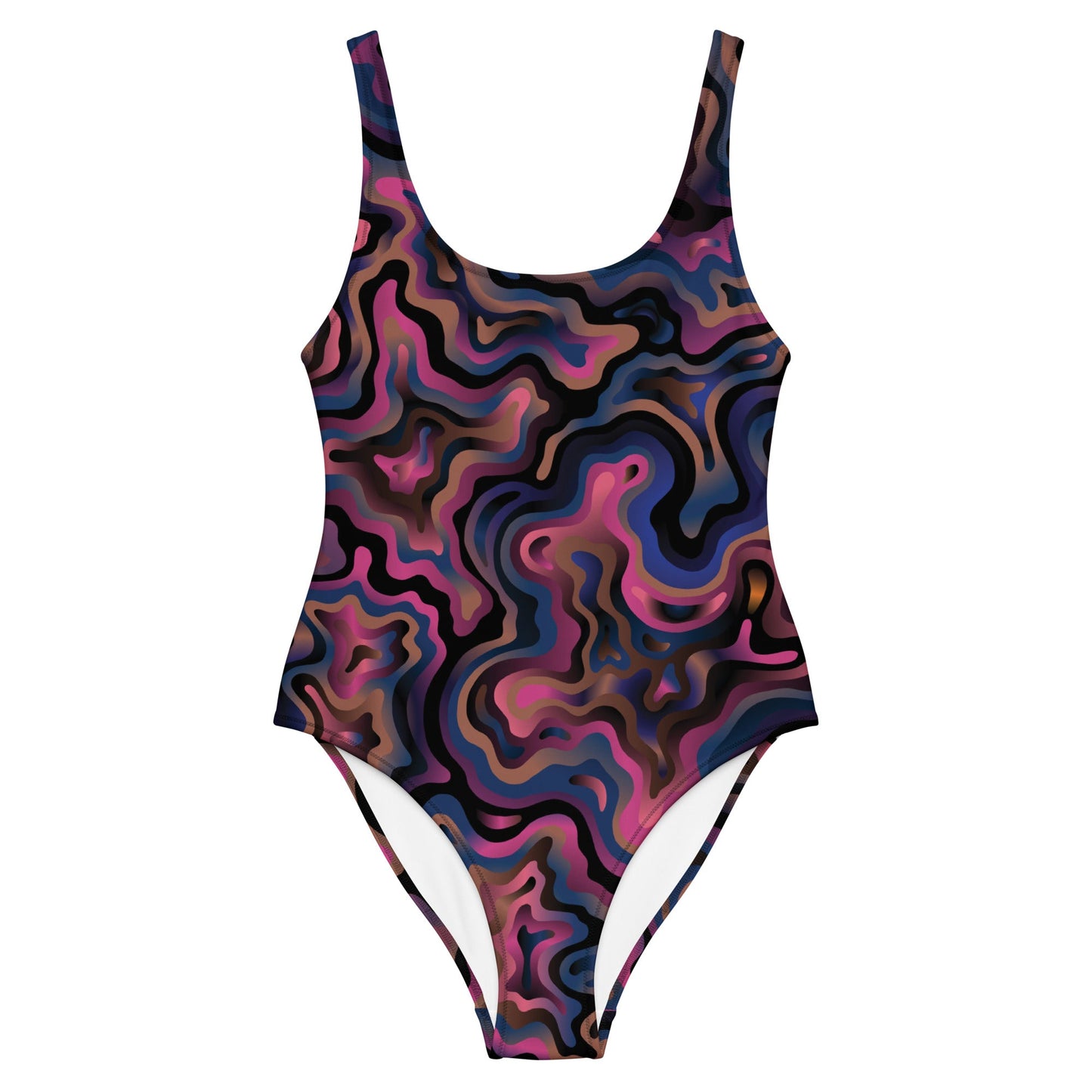 Women's mosaic pattern one - piece swimsuit | Multicolor swimsuits | Beach dress - PratSN