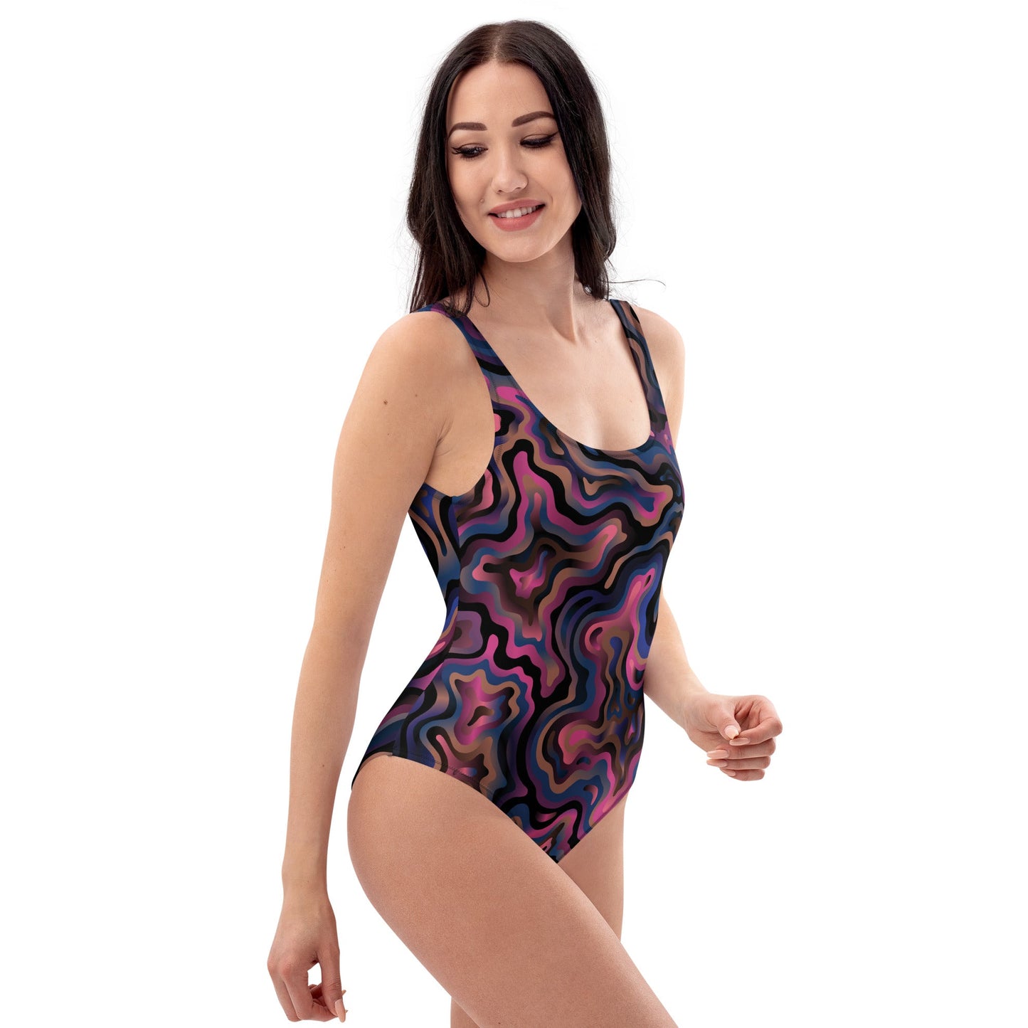 Women's mosaic pattern one - piece swimsuit | Multicolor swimsuits | Beach dress - PratSN