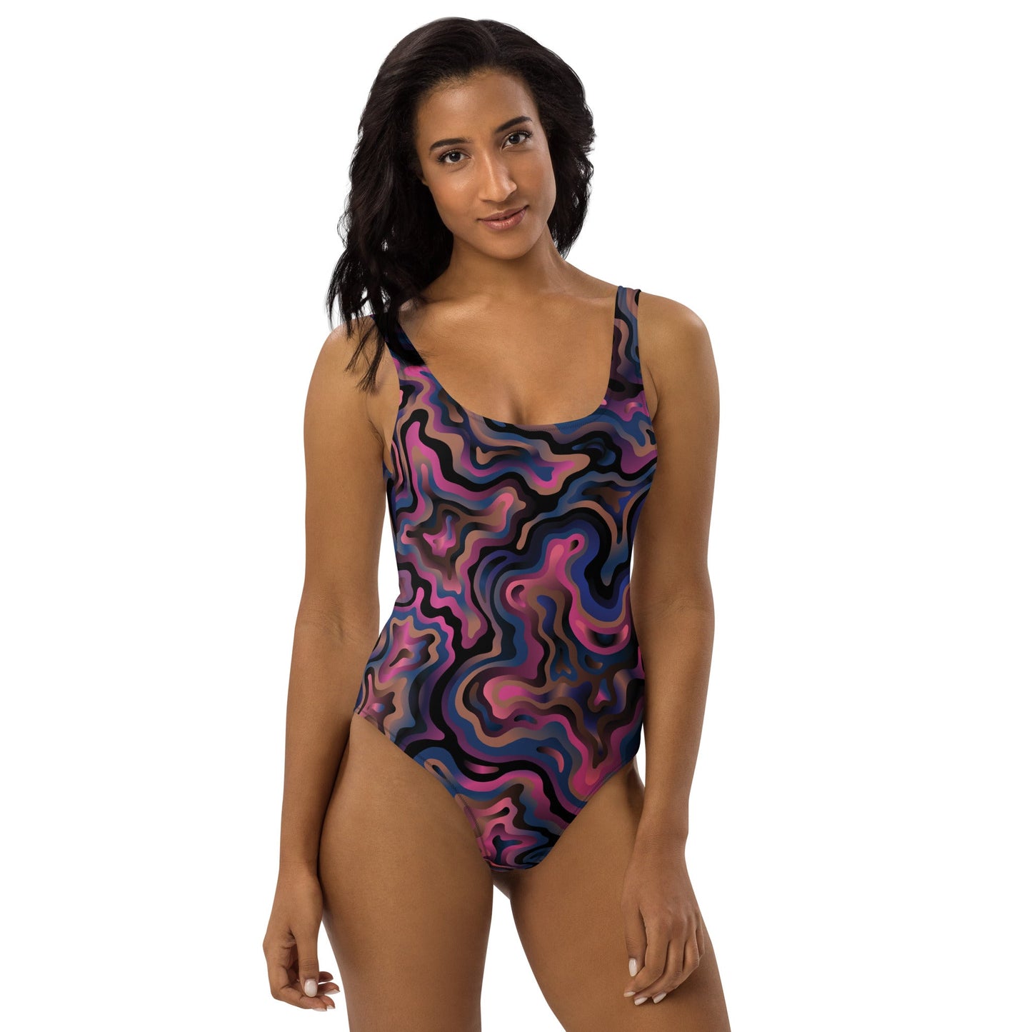 Women's mosaic pattern one - piece swimsuit | Multicolor swimsuits | Beach dress - PratSN