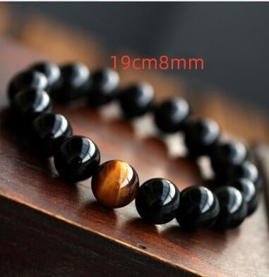 Women's Natural Black Onyx With Stone Tiger Eyes Energy Bracelet - PratSN