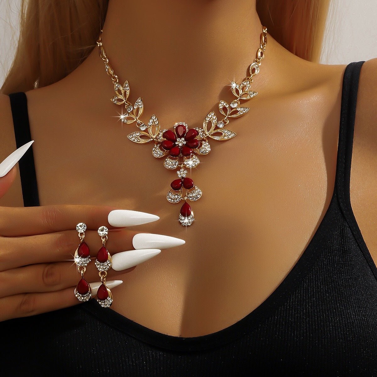 Women's Necklace, Affordable Luxury Fashion, Water Drop Flower - PratSN