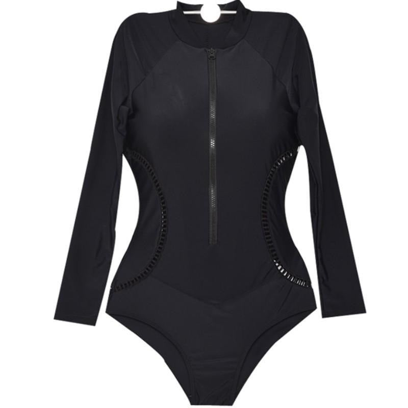 Women's One - piece Long Sleeves Sun Protection Slim Bikini Swimsuit - PratSN