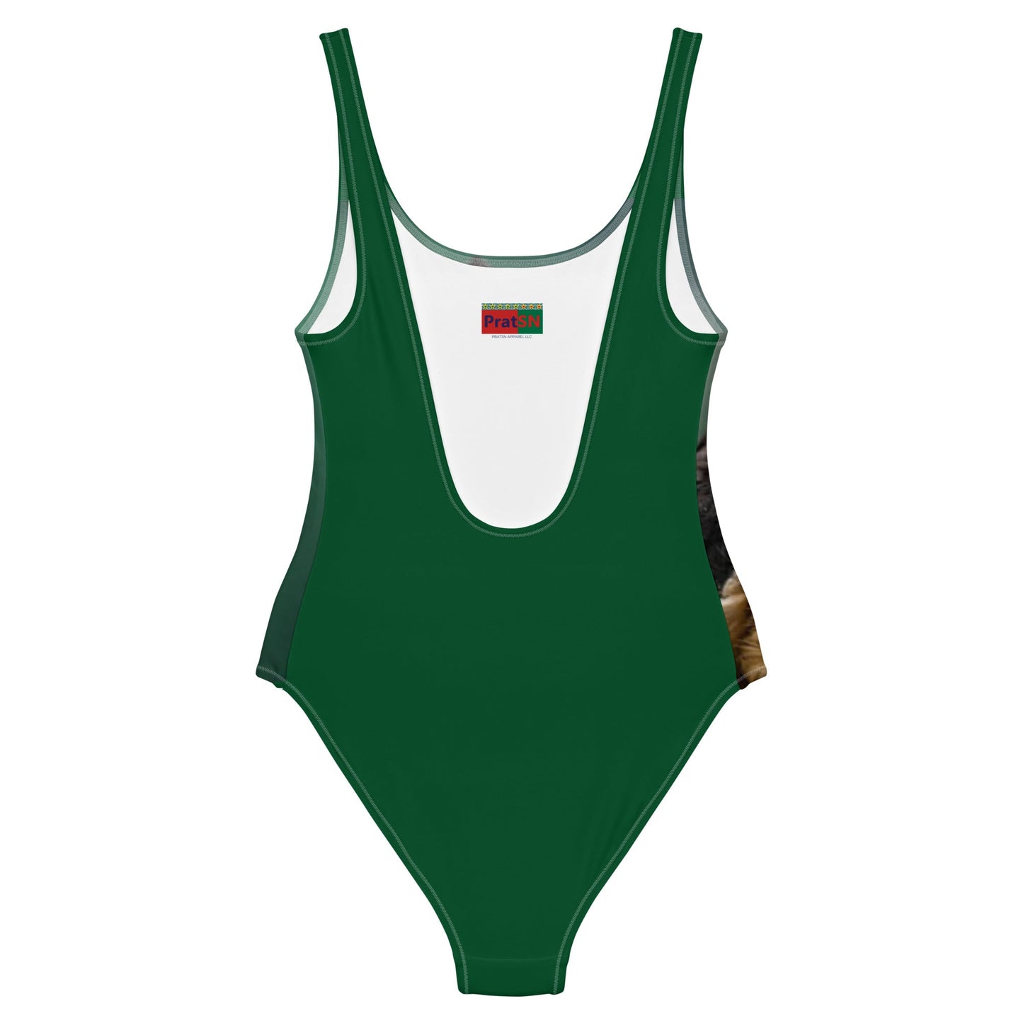 Women's One - Piece Swimsuit, Bird Pattern, Green Black Bathing Suit, vacation swimwear, holiday travel swimwear, mothers day gift - PratSN