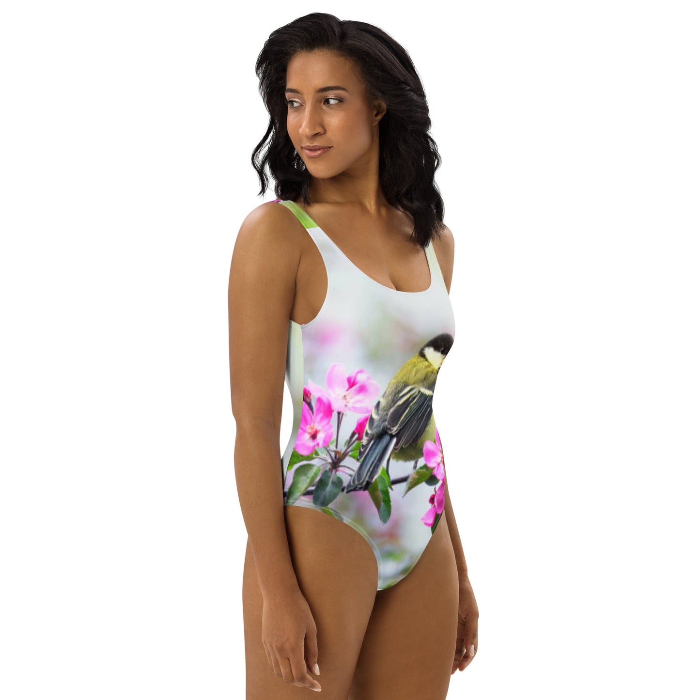 Women's One - Piece Swimsuit, Bird Pattern Swimwear, vacation swimwear, holiday travel swimwear - PratSN
