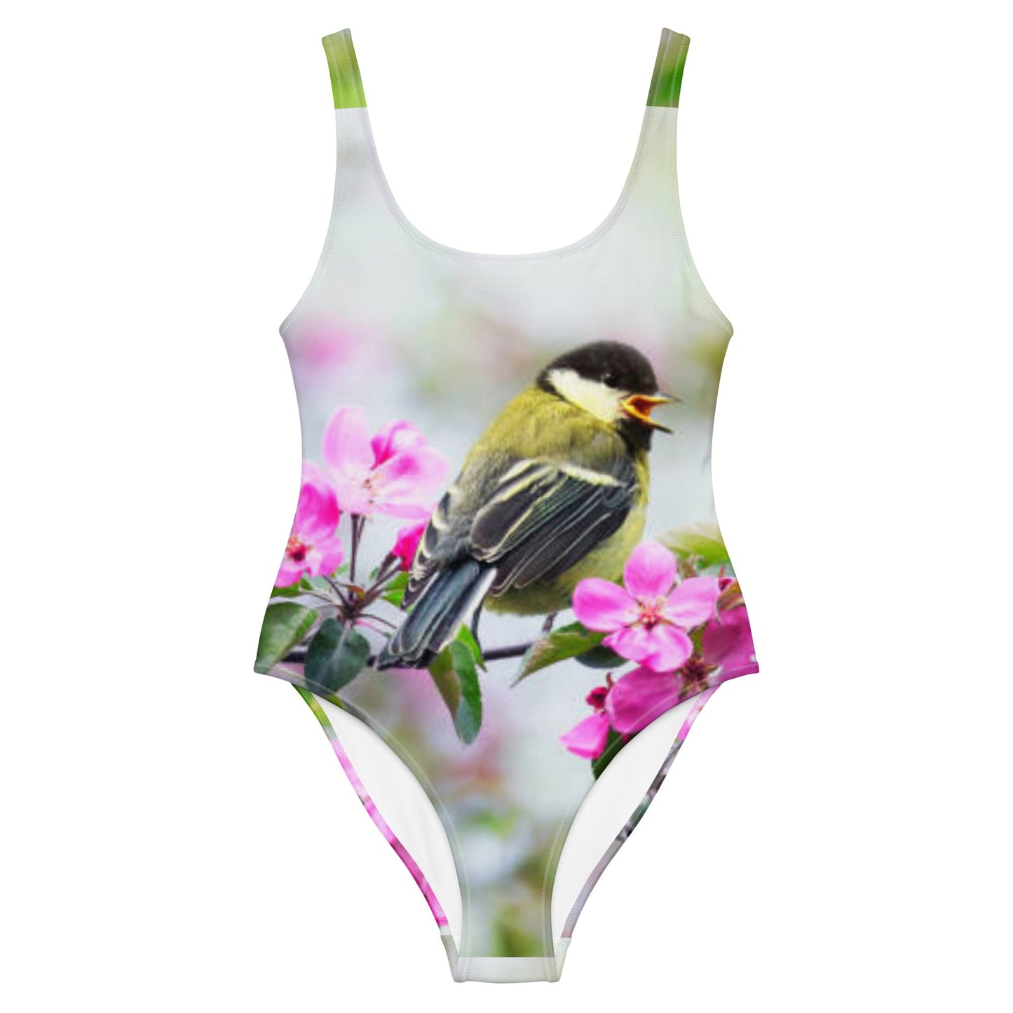 Women's One - Piece Swimsuit, Bird Pattern Swimwear, vacation swimwear, holiday travel swimwear - PratSN
