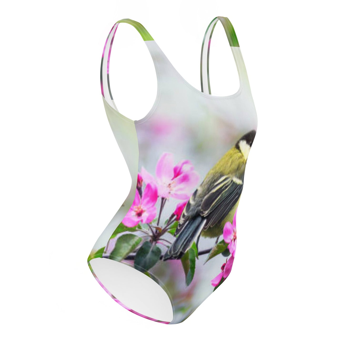 Women's One - Piece Swimsuit, Bird Pattern Swimwear, vacation swimwear, holiday travel swimwear - PratSN