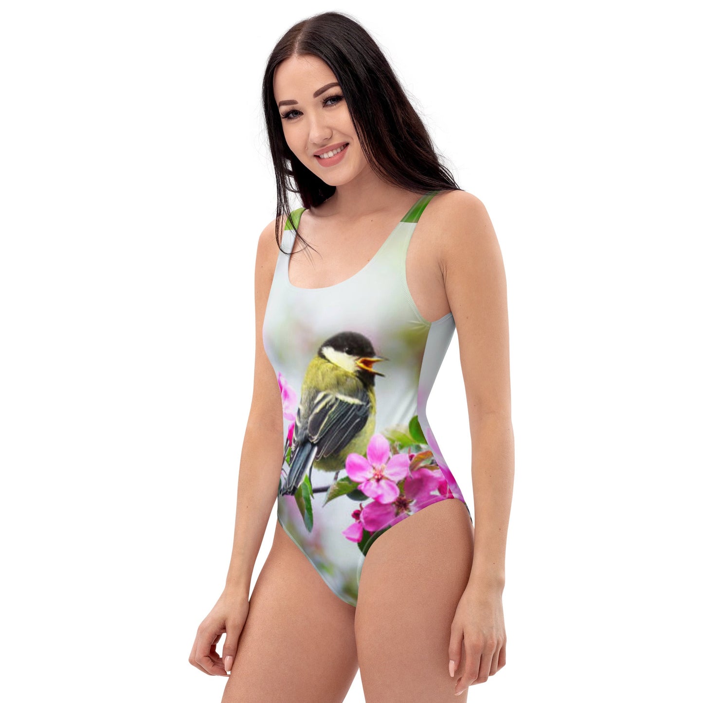 Women's One - Piece Swimsuit, Bird Pattern Swimwear, vacation swimwear, holiday travel swimwear - PratSN