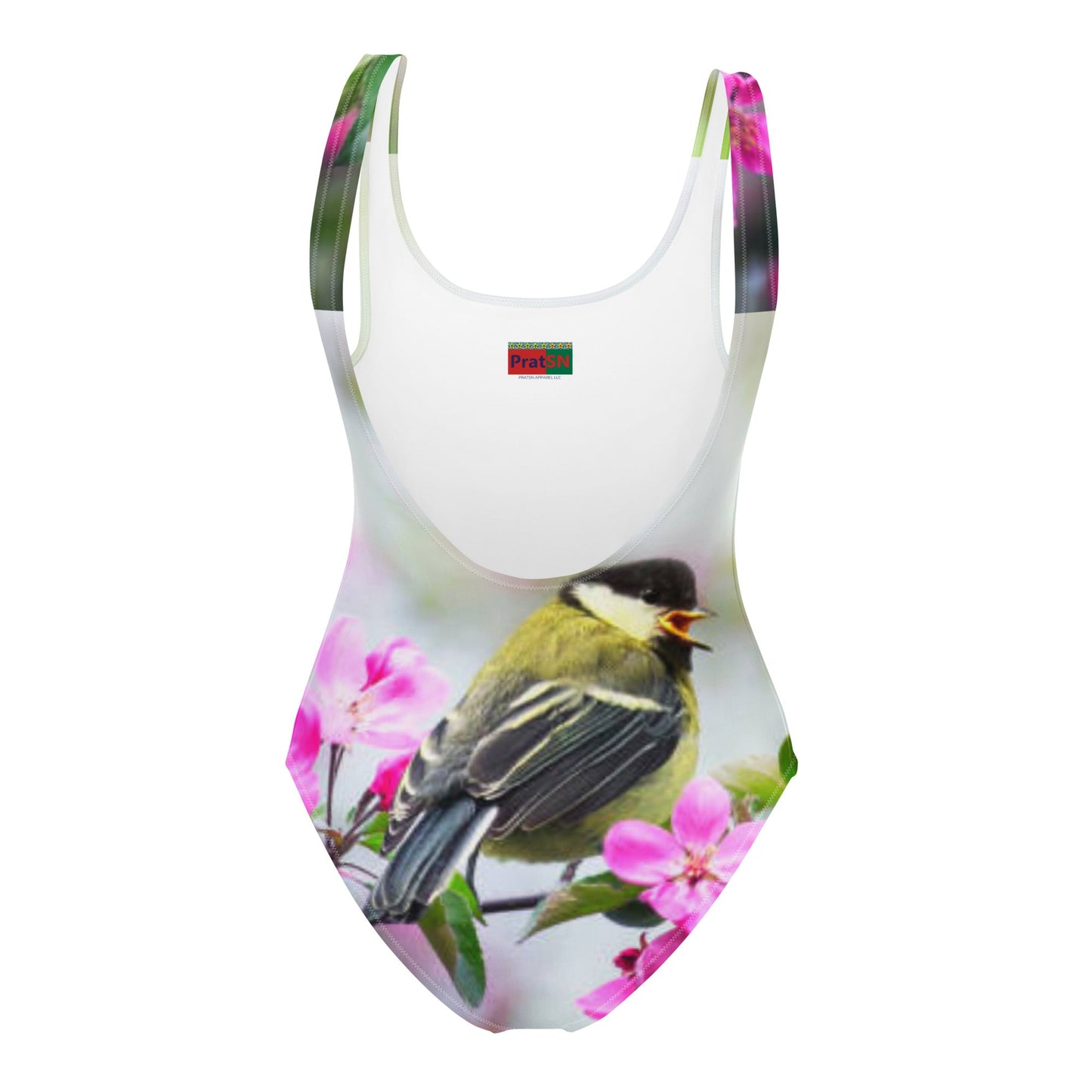 Women's One - Piece Swimsuit, Bird Pattern Swimwear, vacation swimwear, holiday travel swimwear - PratSN