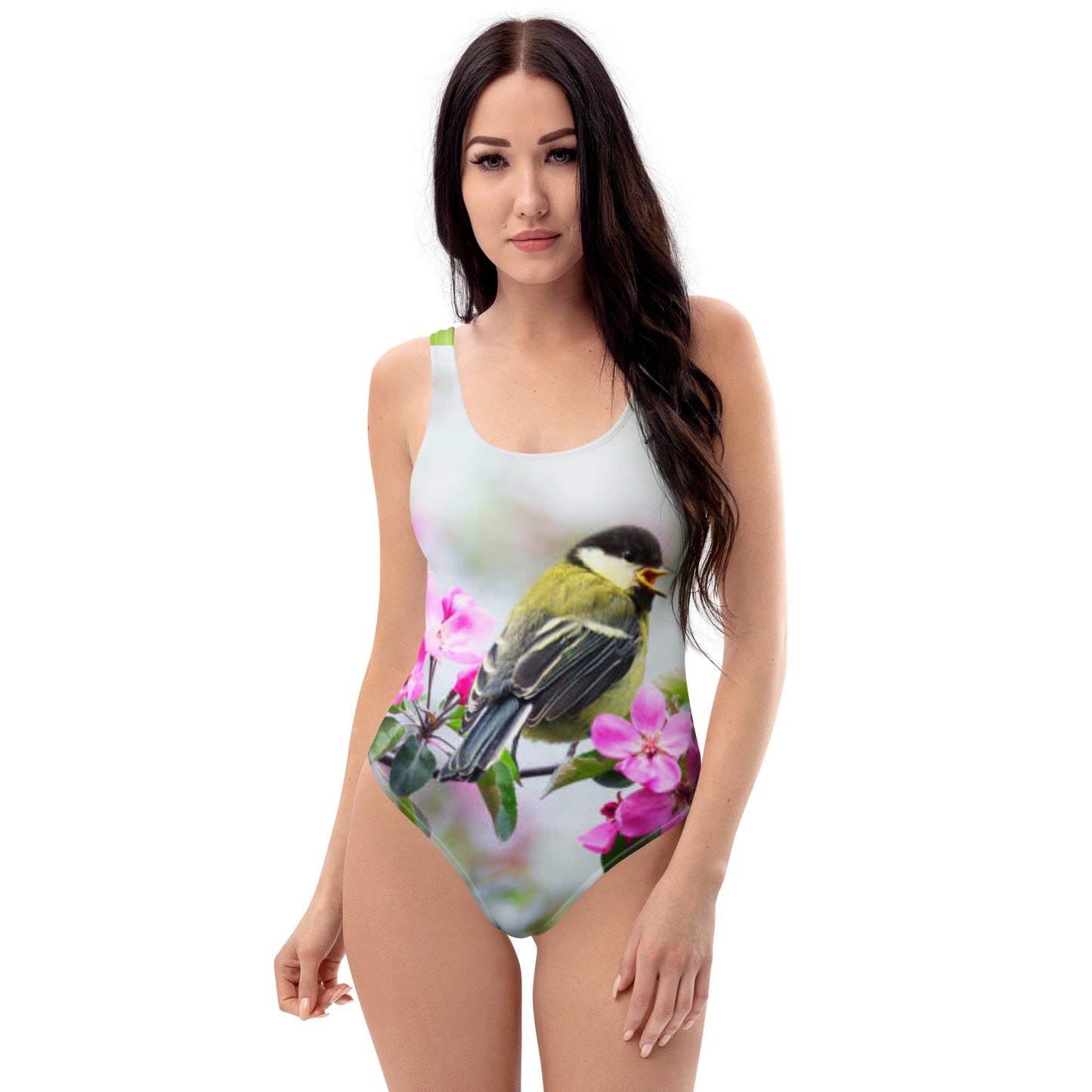 Women's One - Piece Swimsuit, Bird Pattern Swimwear, vacation swimwear, holiday travel swimwear - PratSN