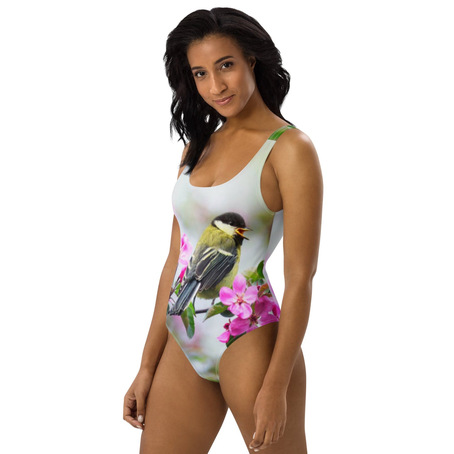Women's One - Piece Swimsuit, Bird Pattern Swimwear, vacation swimwear, holiday travel swimwear - PratSN