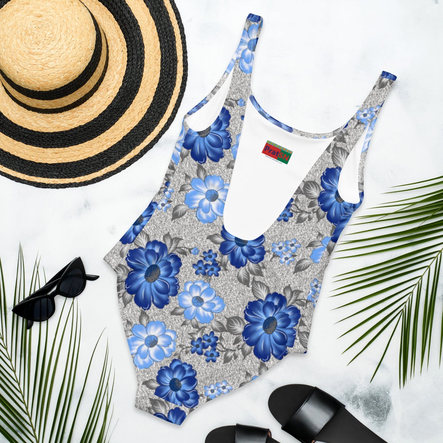 Women's One - Piece Swimsuit, Blooming pattern, swimsuit, vacation swimwear, holiday travel swimwear, mothers day gift - PratSN