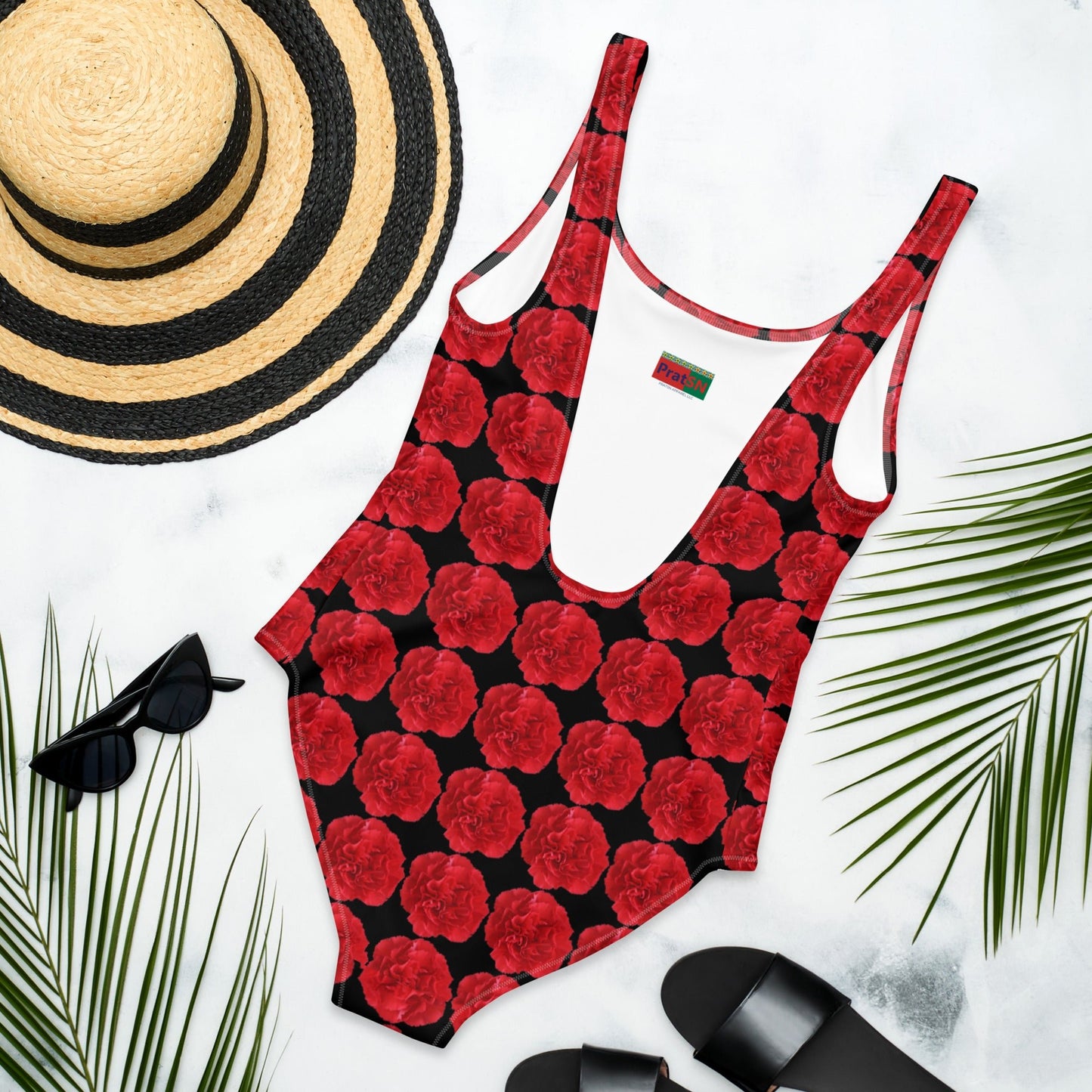 Women's One - Piece Swimsuit, Floral swimsuit, vacation swimwear, holiday travel swimwear, mothers day gift - PratSN