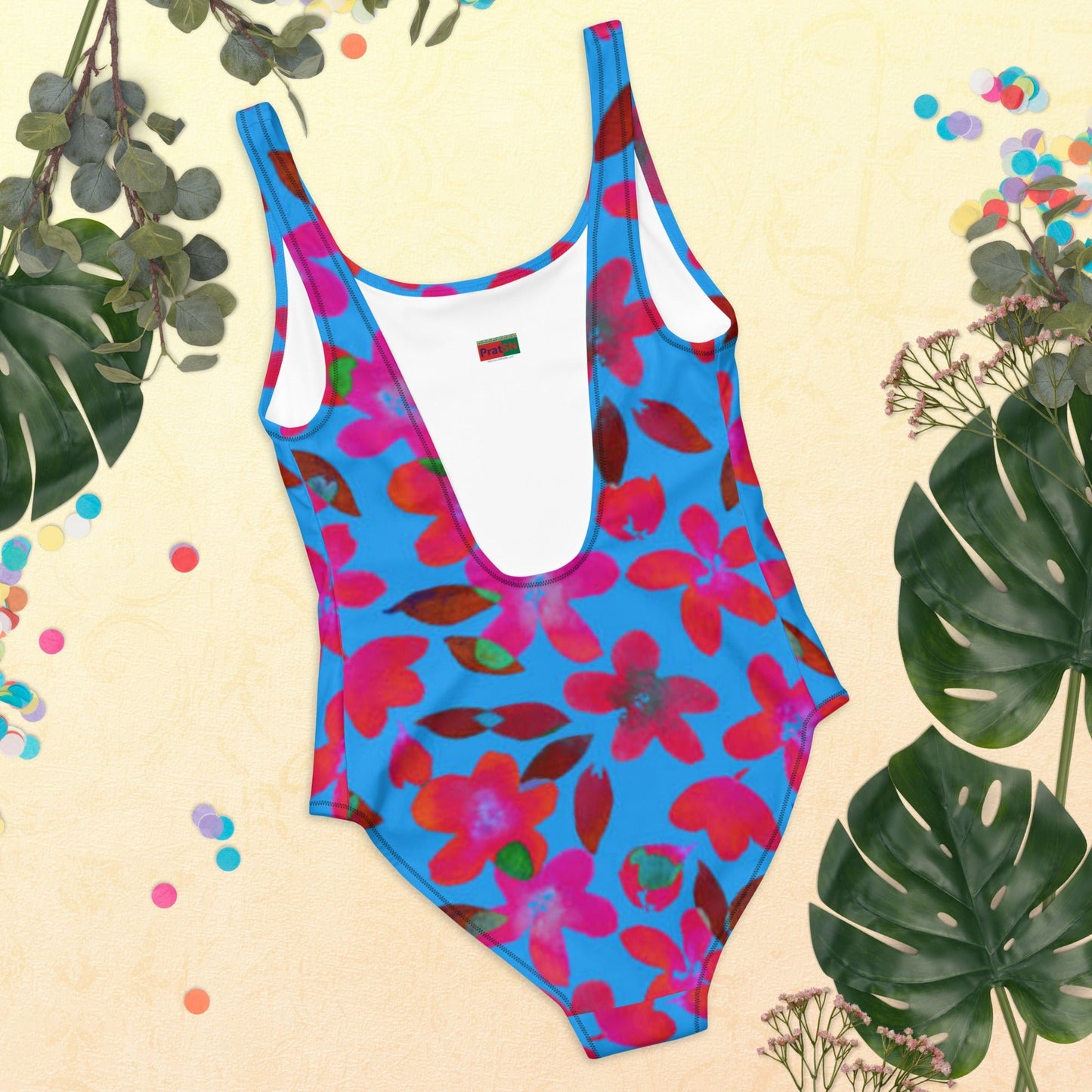 Women's One - Piece Swimsuit, Floral Swimwear, tankinis, Swimsuit, Beachwear, Bathing Suit - PratSN