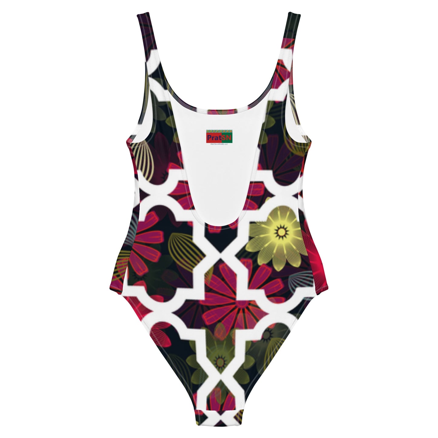 Women's One - Piece Swimsuit, Floral swimwear, vacation swimwear, holiday travel swimwear, mothers day gift - PratSN