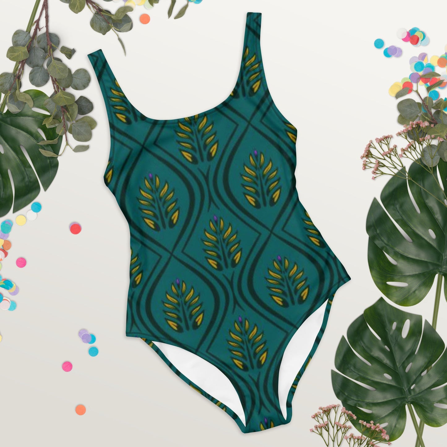 Women's One - Piece Swimsuit, Green swimsuit, vacation swimwear, holiday travel swimwear, mothers day gift - PratSN