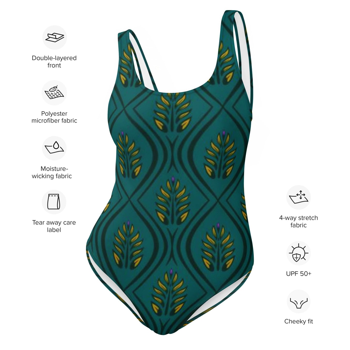 Women's One - Piece Swimsuit, Green swimsuit, vacation swimwear, holiday travel swimwear, mothers day gift - PratSN