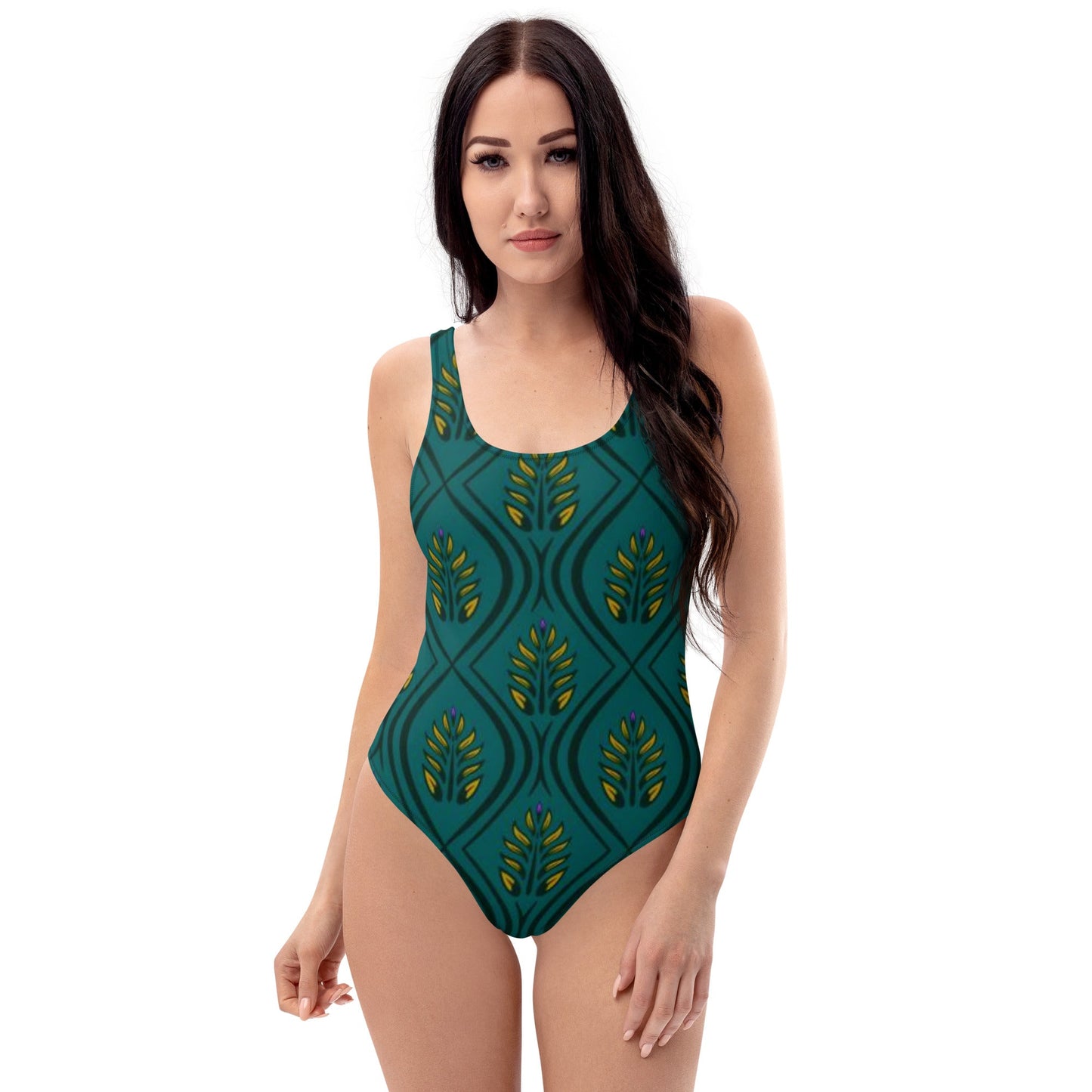 Women's One - Piece Swimsuit, Green swimsuit, vacation swimwear, holiday travel swimwear, mothers day gift - PratSN