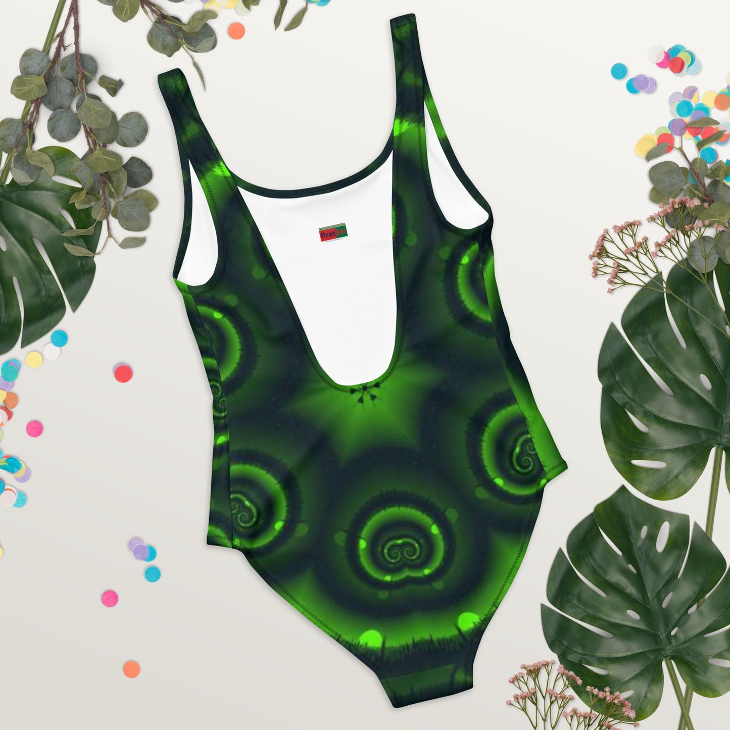 Women's One - Piece Swimsuit, Green Swimwear, bathing suits, Swimming Suits. Women's Swimwear - PratSN