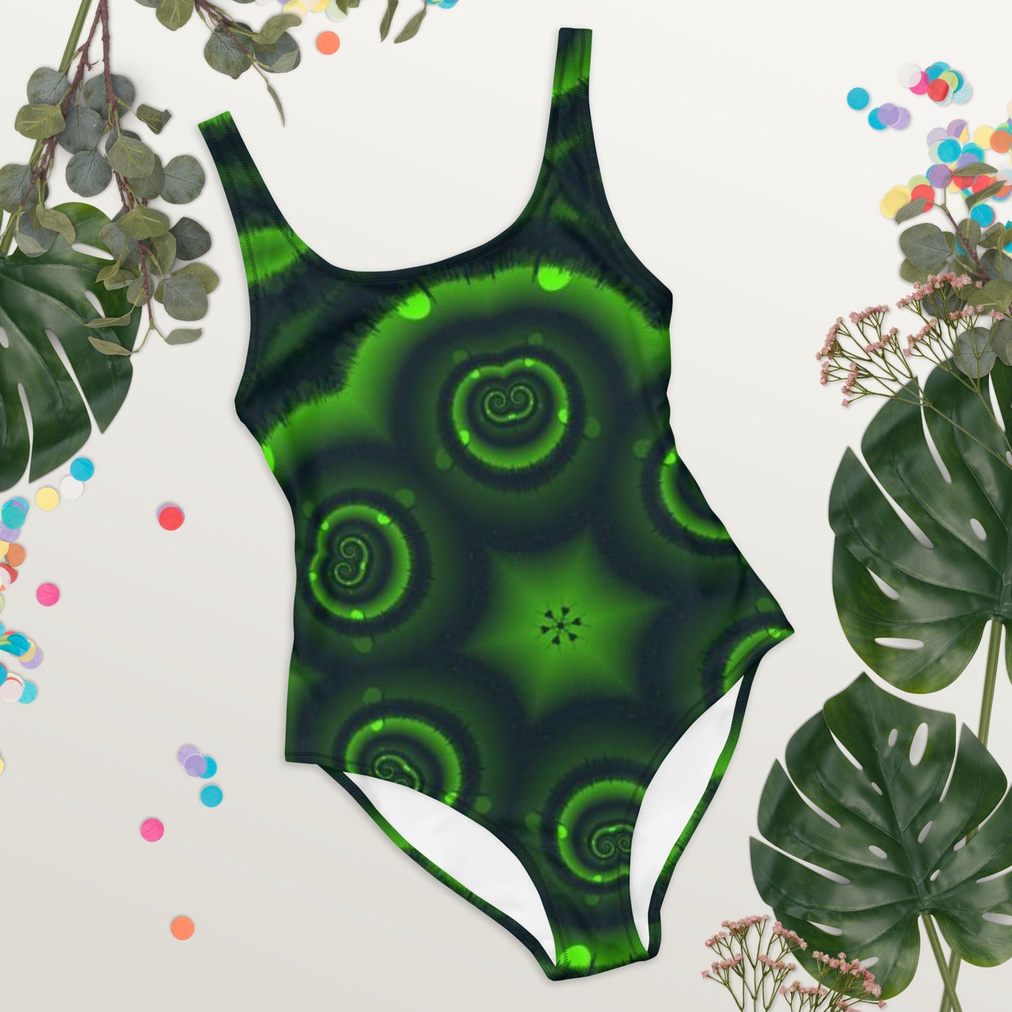 Women's One - Piece Swimsuit, Green Swimwear, bathing suits, Swimming Suits. Women's Swimwear - PratSN