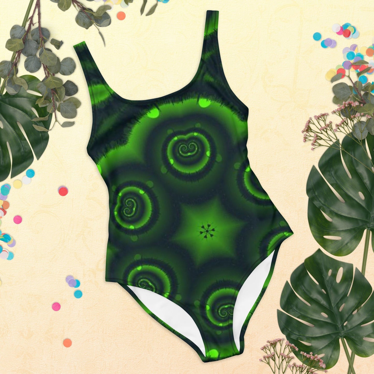 Women's One - Piece Swimsuit, Green Swimwear, bathing suits, Swimming Suits. Women's Swimwear - PratSN