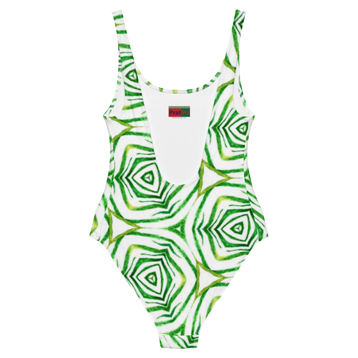 Women's One - Piece Swimsuit, Green White Bathing Suit, Bathing Suit, vacation swimwear, holiday travel swimwear, mothers day gift - PratSN