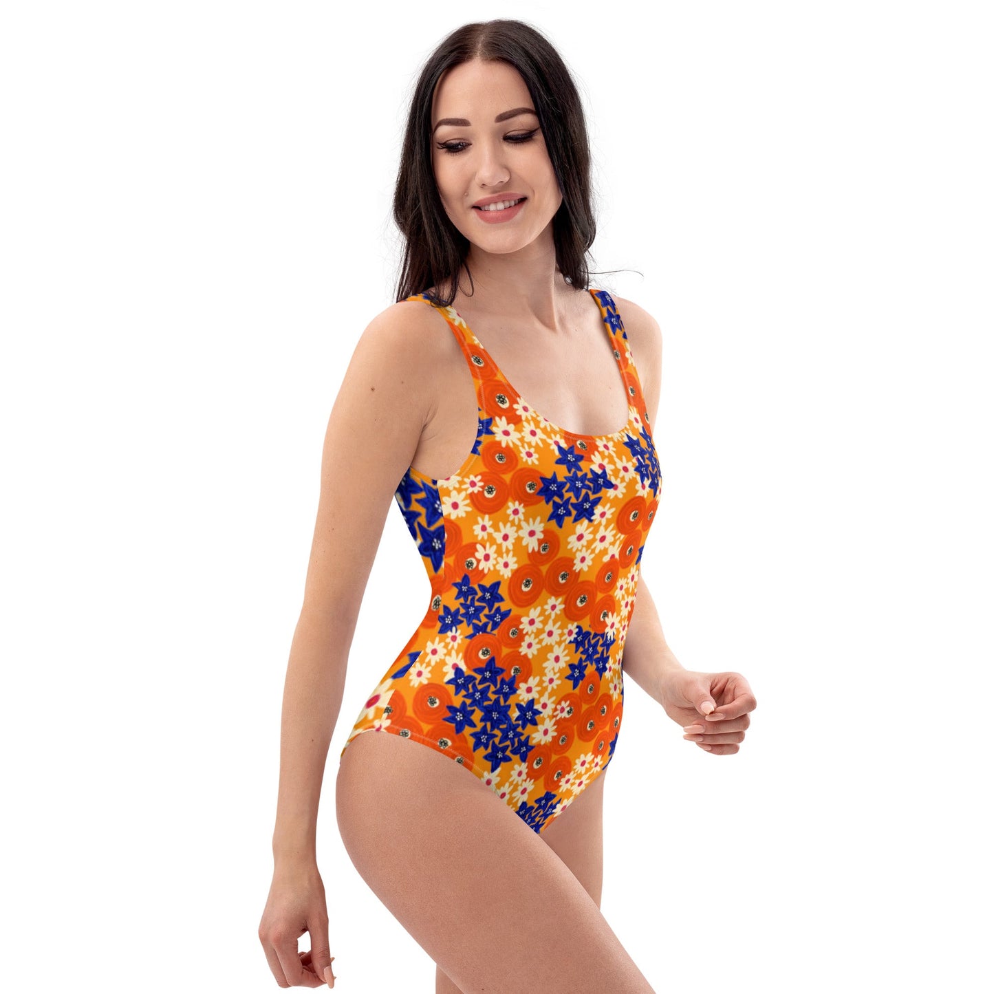 Women's One - Piece Swimsuit, Hawaiian Pattern Swimwear, Floral Outfit, Swimsuit, Beachwear, Bathing Suit - PratSN
