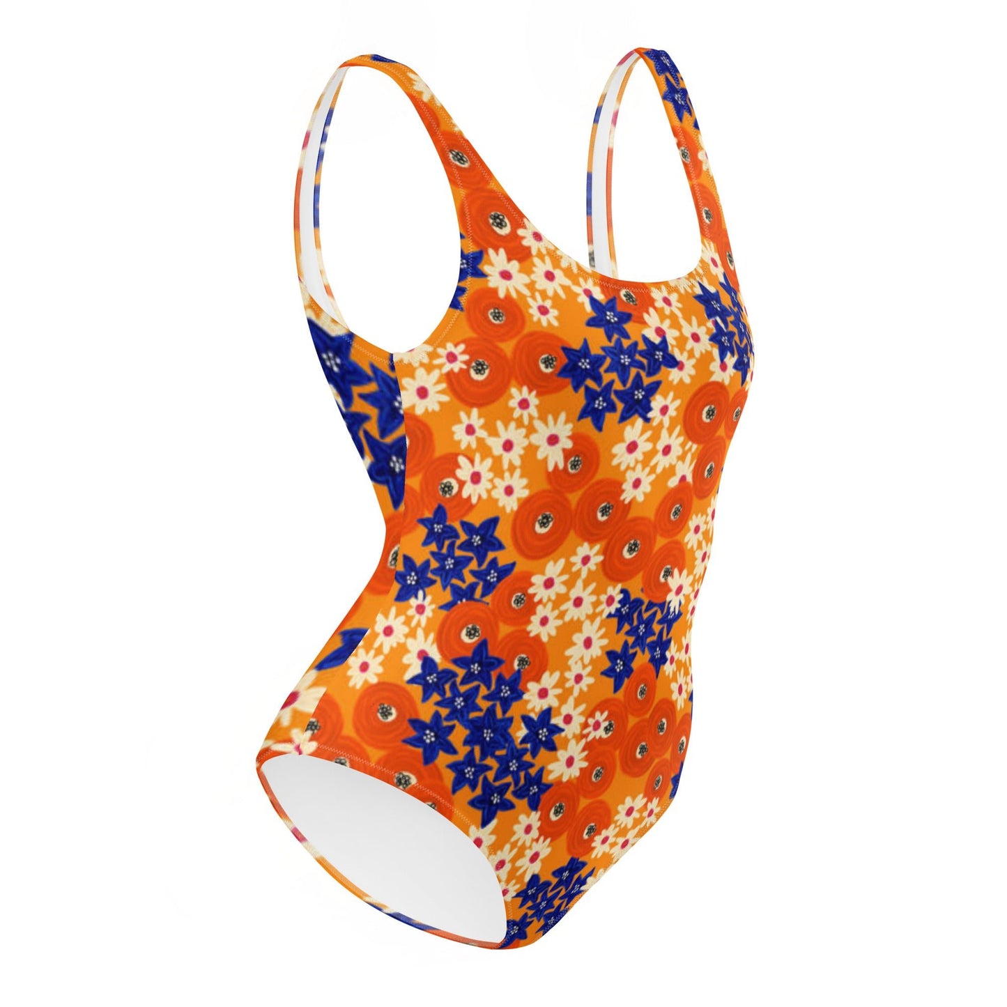 Women's One - Piece Swimsuit, Hawaiian Pattern Swimwear, Floral Outfit, Swimsuit, Beachwear, Bathing Suit - PratSN