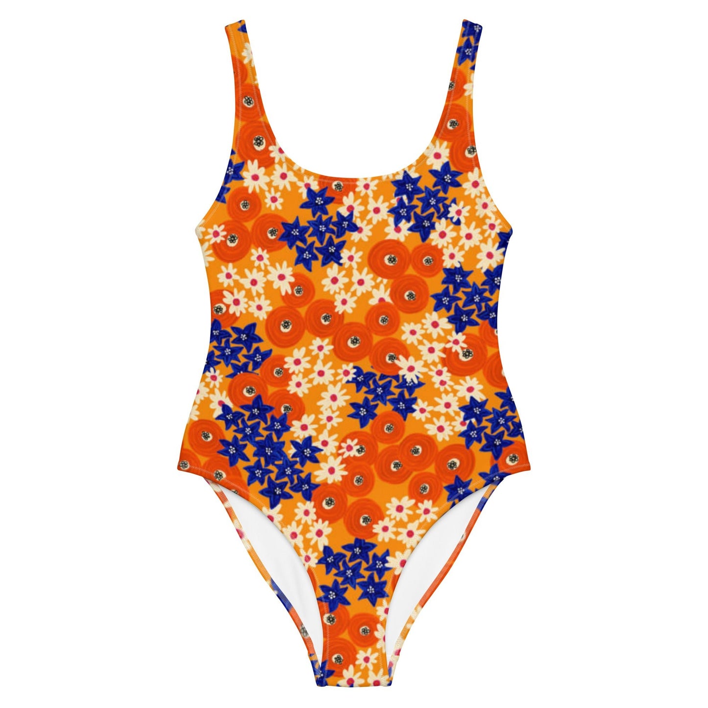 Women's One - Piece Swimsuit, Hawaiian Pattern Swimwear, Floral Outfit, Swimsuit, Beachwear, Bathing Suit - PratSN