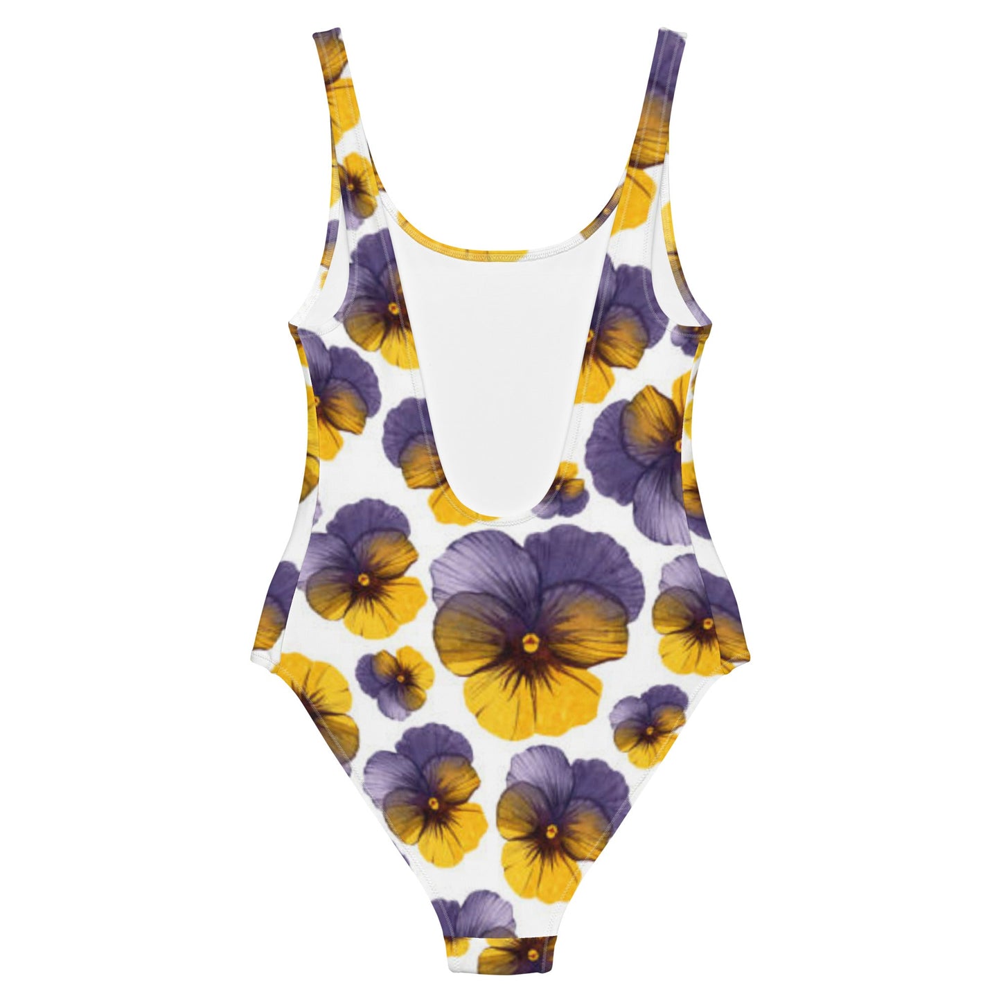 Women's One - Piece Swimsuit, Hawaiian Pattern Swimwear, Floral Whit Purple tankinis, Swimsuit, Beachwear, Bathing Suit - PratSN